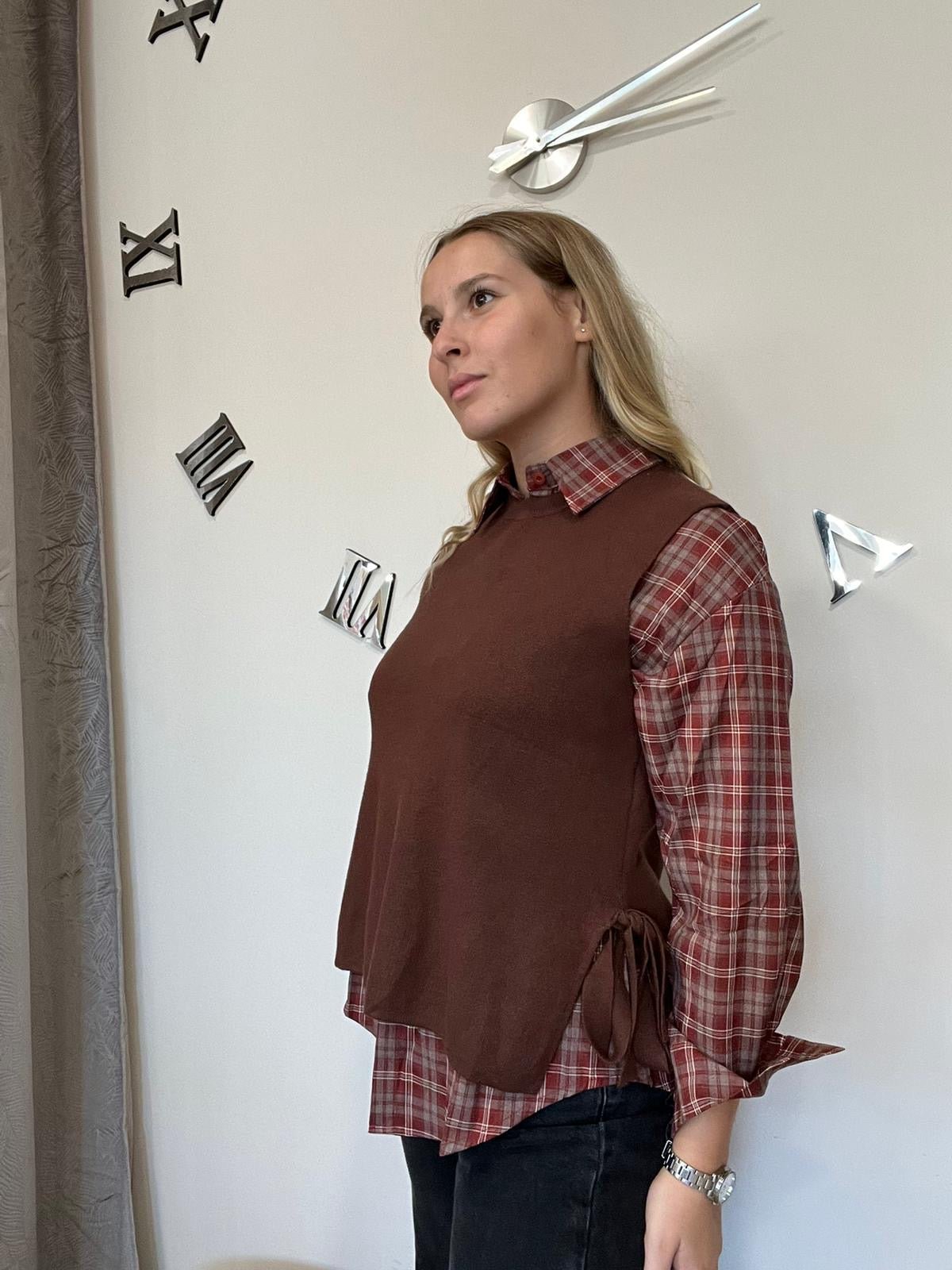 Gilet in maglia fiocco