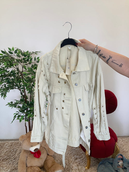 Giacca jeans con  cintura